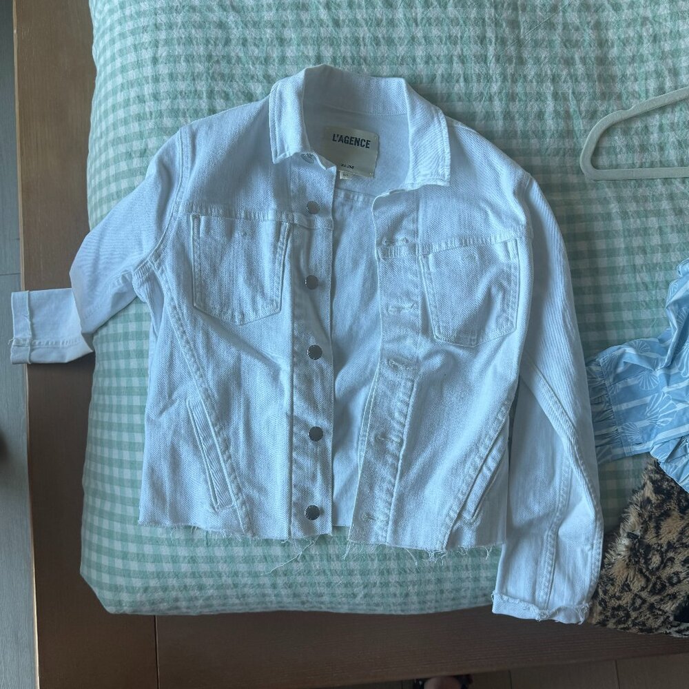 L'AGENCE Janelle Slim Jacket White  S/P - Picture 6 of 6